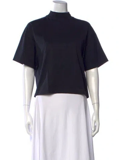 Pre-owned Acne Studios Mock Neck Short Sleeve Top In Blue