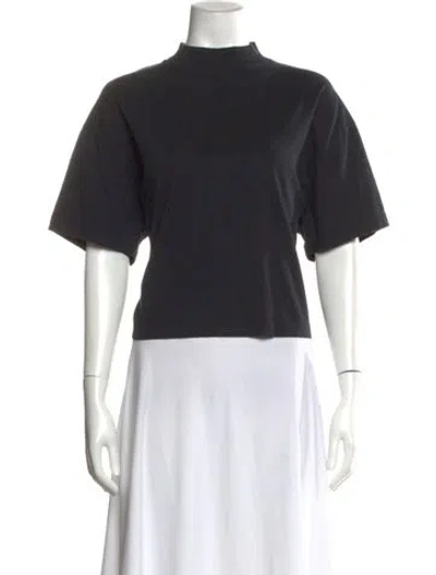 Pre-owned Acne Studios Mock Neck Short Sleeve T-shirt In Black