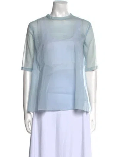 Pre-owned Acne Studios Mock Neck Short Sleeve T-shirt In Blue