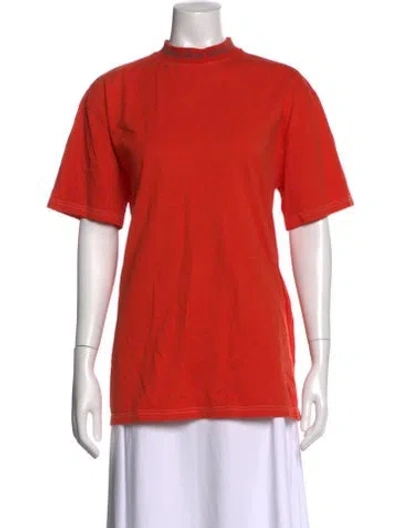 Pre-owned Acne Studios Mock Neck Short Sleeve T-shirt In Orange