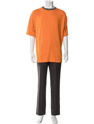 Pre-owned Acne Studios Mock Neck Short Sleeve T-shirt In Orange
