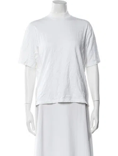 Pre-owned Acne Studios Mock Neck Short Sleeve T-shirt In White