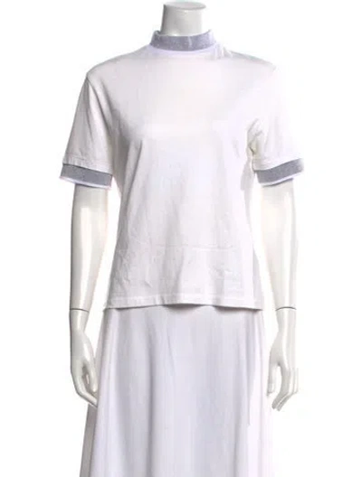 Pre-owned Acne Studios Mock Neck Short Sleeve T-shirt In White