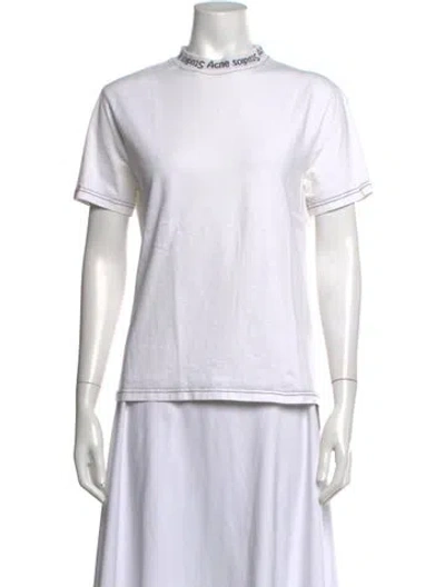 Pre-owned Acne Studios Mock Neck Short Sleeve T-shirt In White