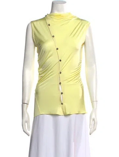 Pre-owned Acne Studios Mock Neck Sleeveless Top In Yellow