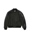 Acne Studios Modern Wool-blend Bomber Jacket With Lambskin Sleeves In Multi