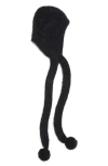 Acne Studios Mohair & Wool Earflap Hat In Black