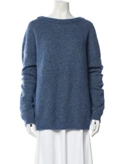 Pre-owned Acne Studios Mohair Bateau Neckline Sweater In Blue