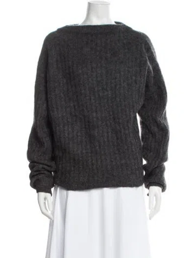 Pre-owned Acne Studios Mohair Bateau Neckline Sweater In Grey