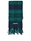 Acne Studios Plaid Check Fringed Scarf In Orange