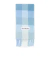 Acne Studios Mohair Check Scarf In Blue