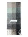 Acne Studios Multicolor Mohair Checked Scarf In Gray