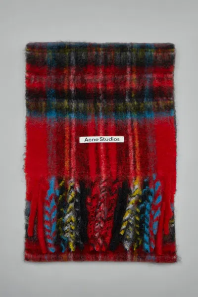 Acne Studios Mohair Check Scarf In Multi