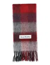 Acne Studios Cozy Multicolor Check Scarf For Cold Seasons In Red
