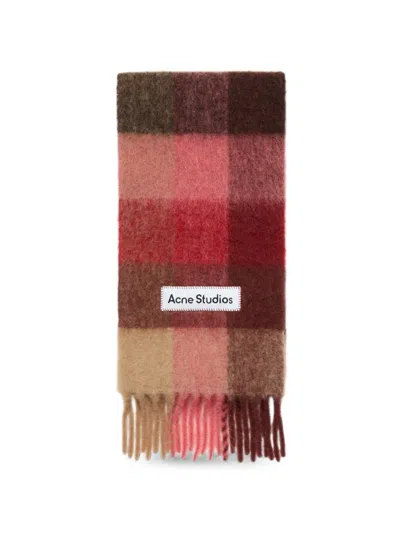 Acne Studios Mohair Check Scarf In Multi
