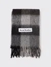 Acne Studios Mohair Checked Scarf In Gray