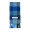 Acne Studios Mohair Checked Scarf In Blue