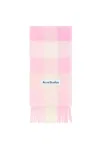 Acne Studios Vally Checked Wool-blend Scarf In Pink