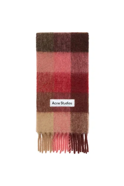 Acne Studios Mohair Checked Scarf In Multi
