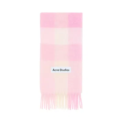 Pre-owned Acne Studios Mohair Checked Scarf 'candy Pink/white/pale Pink' | Men's Size Onesize