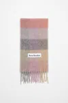 Acne Studios Vally Striped Alpaca-blend Scarf In Fuchsia,lilac,pink