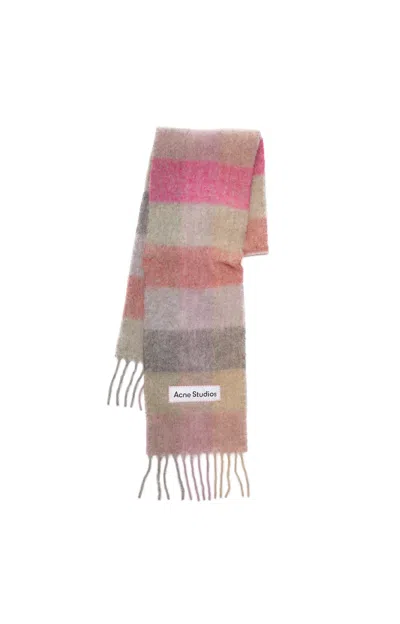 Acne Studios Mohair Checked Scarf In Multi