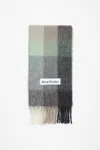 Acne Studios Green/grey/black Mohair Checked Scarf In Green,grey,black