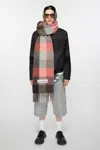 Acne Studios Mohair Checked Scarf In Pink