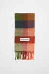 Acne Studios Mohair Checked Scarf In Orange,green
