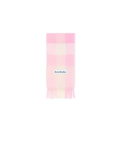 Acne Studios Mohair Checked Scarf In Pink