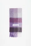 Acne Studios Mohair Checked Scarf In Purple,white