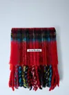 Acne Studios Men Mohair Checked Scarf In Red