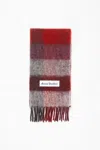 Acne Studios Mohair Checked Scarf In Red