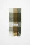 Acne Studios Mohair Checked Scarf In Taupe,green,black