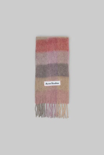 Acne Studios Mohair Checked Scarf In Multi