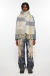 Acne Studios Mohair Checked Scarf In Vanilla,beige,lavender