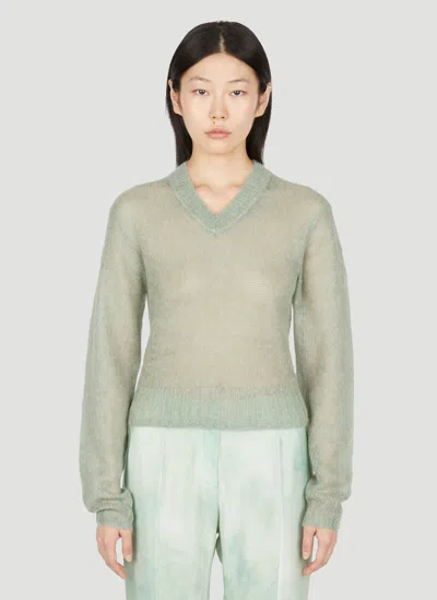 Acne Studios Mohair Knit Sweater In Green