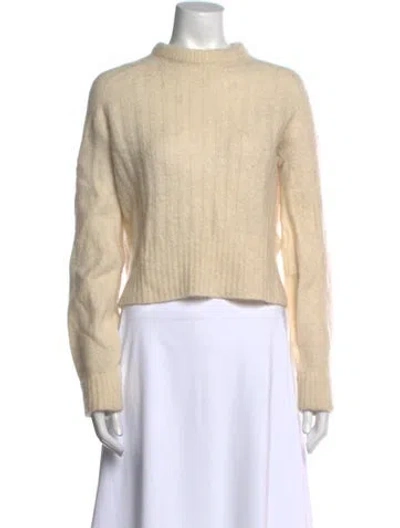 Pre-owned Acne Studios Mohair Mock Neck Sweater In Neutral