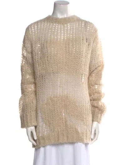 Pre-owned Acne Studios Mohair Mock Neck Sweater In Neutral