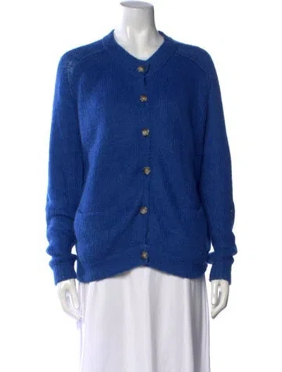 Pre-owned Acne Studios Mohair Open Front Sweater In Blue