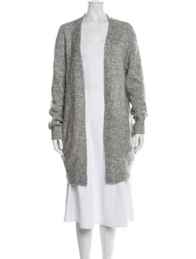 Pre-owned Acne Studios Mohair Open Front Sweater In Gray