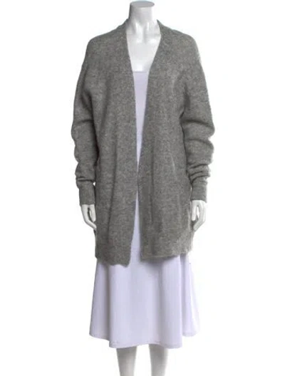 Pre-owned Acne Studios Mohair Open Front Sweater In Gray
