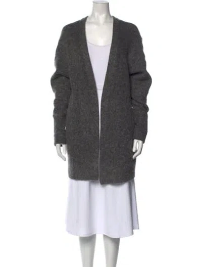 Pre-owned Acne Studios Mohair Open Front Sweater In Grey