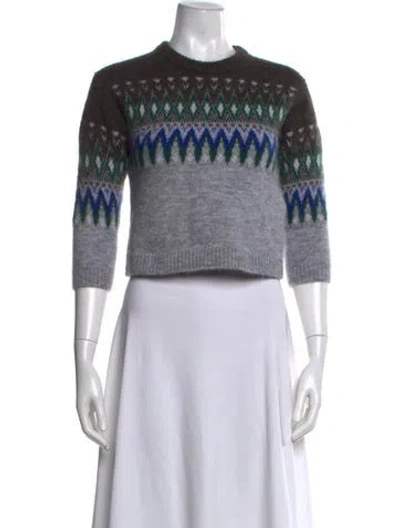 Pre-owned Acne Studios Mohair Printed Sweater W/ Tags In White