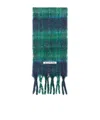 Acne Studios Plaid Check Fringed Scarf In Green