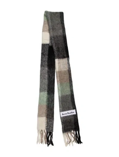 Pre-owned Acne Studios Mohair Striped Scarf In Gray
