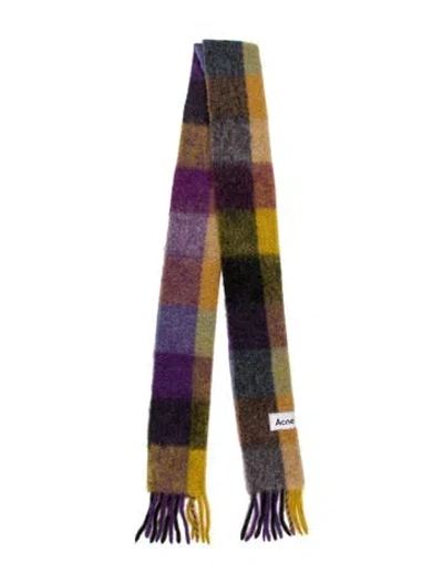 Pre-owned Acne Studios Mohair Striped Scarf In Purple