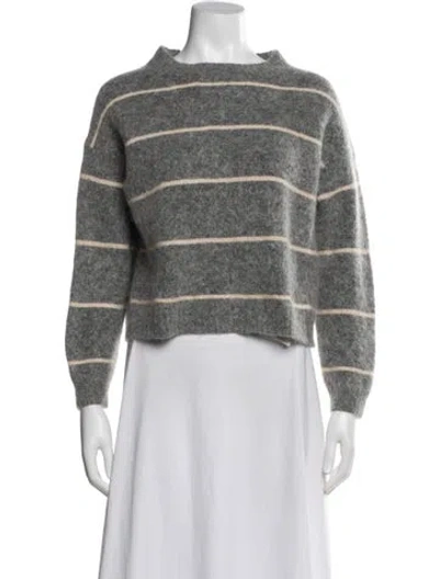 Pre-owned Acne Studios Mohair Striped Sweater In Gray