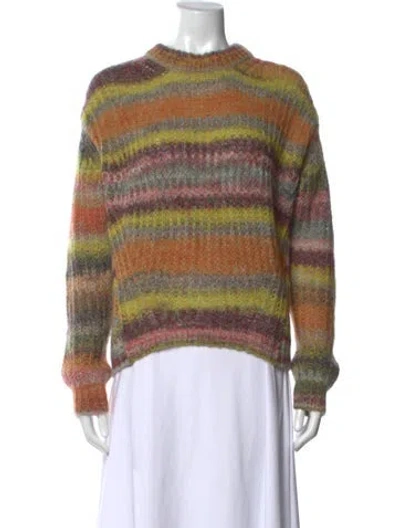 Pre-owned Acne Studios Mohair Striped Sweater In Green