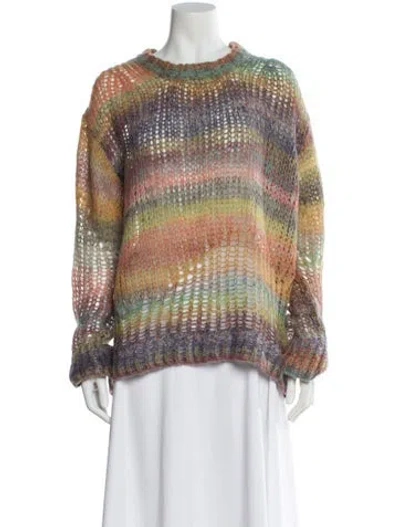 Pre-owned Acne Studios Mohair Striped Sweater In Pink